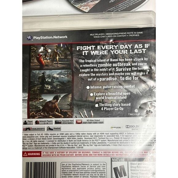 ABR PS3 Dead Island video Game PlayStation 3 Action Adventure combine ship - Picture 3 of 5